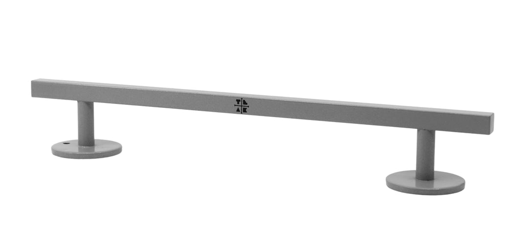 Teak Tuning Straight, Square Fingerboard Rail, 10" Long - Steel Construction - Silver Grey