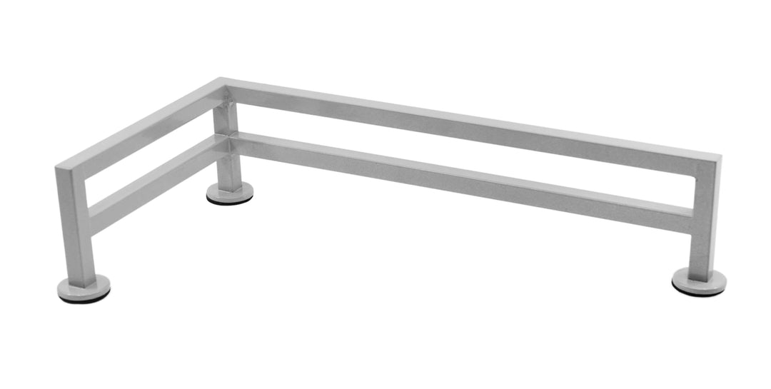 Teak Tuning Fence Style, L-Shaped Fingerboard Rail, 11" Long - Steel Construction - Grey Mist