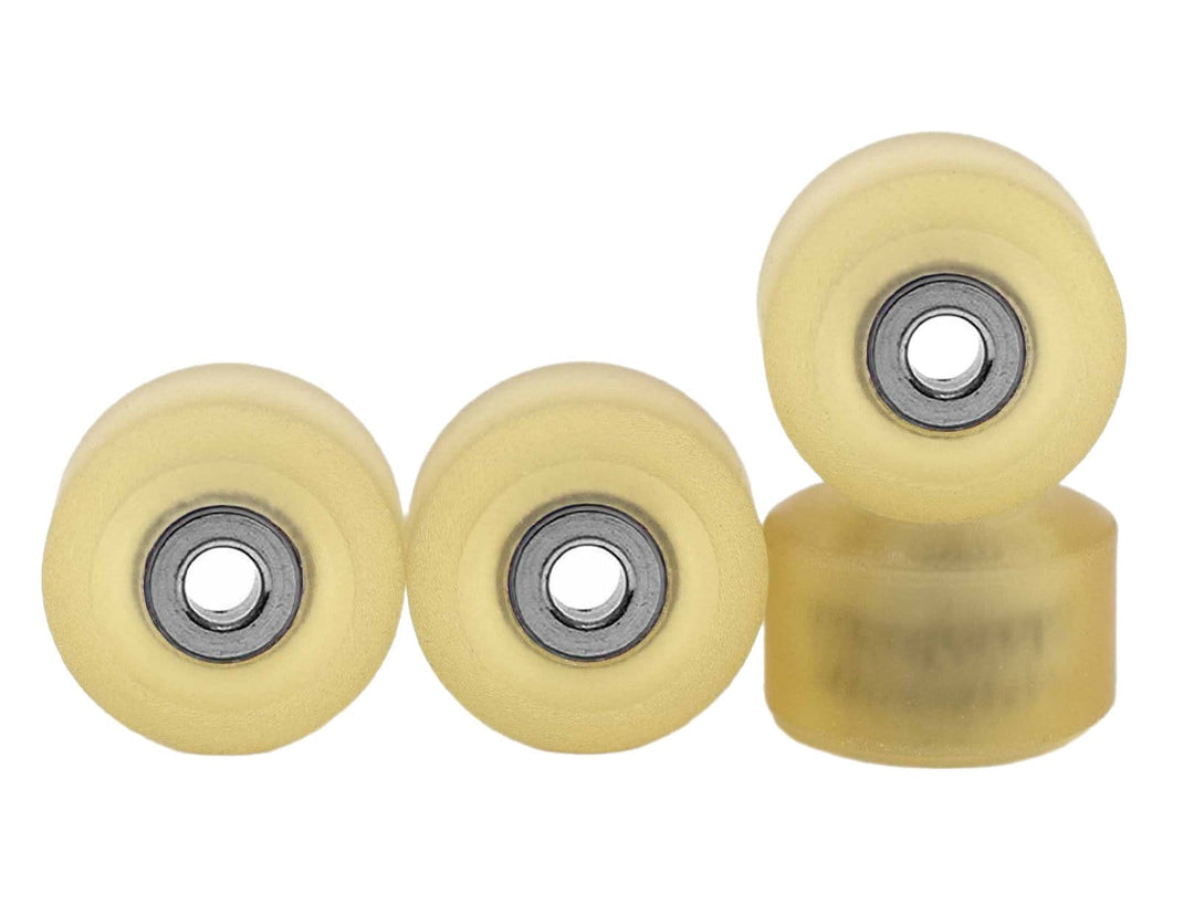 Teak Tuning Apex 61D Urethane Fingerboard Wheels, New Street Shape, Ultra Spin Bearings - Honey Colorway - Set of 4