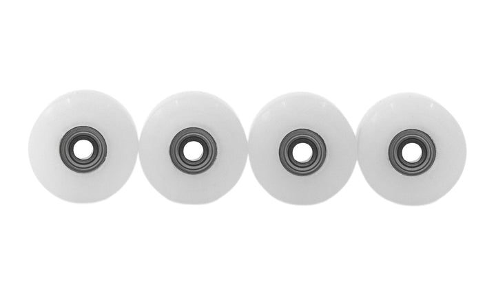 Teak Tuning Apex 85D Premium Plastic Fingerboard Wheels, New Street Shape - Premium ABEC-9 Stealth Bearings - Ice Colorway - Set of 4