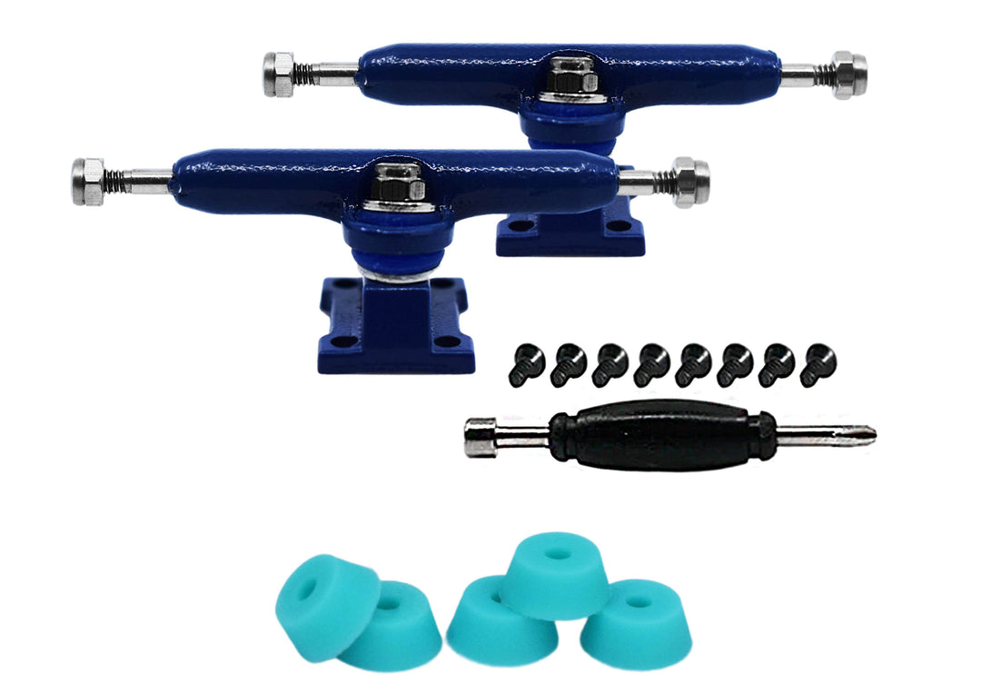 Teak Tuning Professional Shaped Prodigy Trucks, Dark Blue Colorway - 32mm Wide Blue