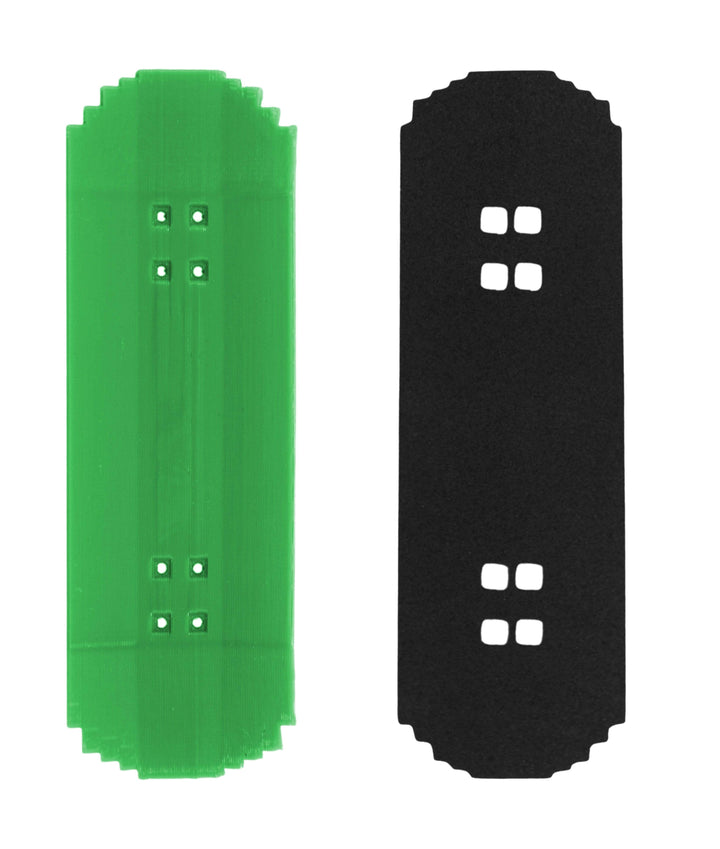 Teak Tuning Fingerboard Pixelated Poly Deck, "Game Over Green" - 32mm x 100mm