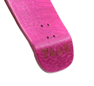 Teak Tuning PROlific Wooden 5 Ply Fingerboard Boxy Deck 32x96mm - Pink Flamingo - with Color Matching Mid Ply