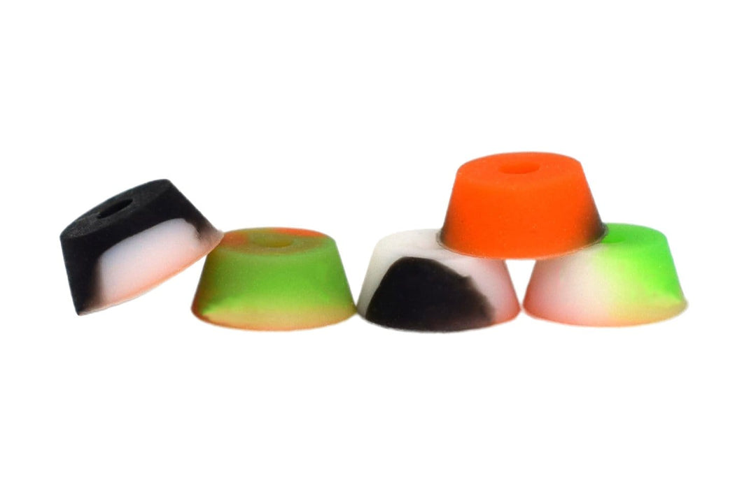 Teak Tuning Bubble Bushings Pro Duro Series - Multiple Durometers - Orange, Black and Green Collab Swirl with ASI Berlin 71A