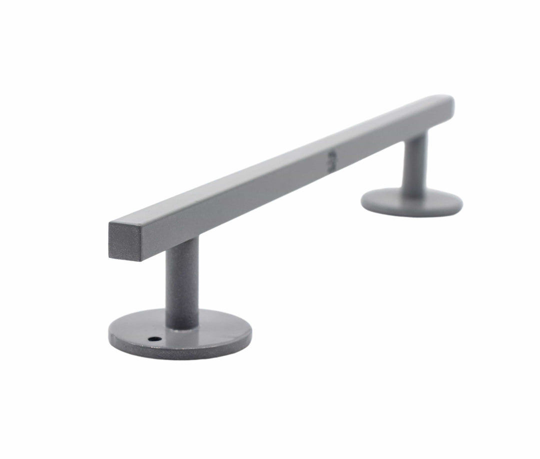 Teak Tuning Straight, Square Fingerboard Rail, 10" Long - Steel Construction - Silver Grey