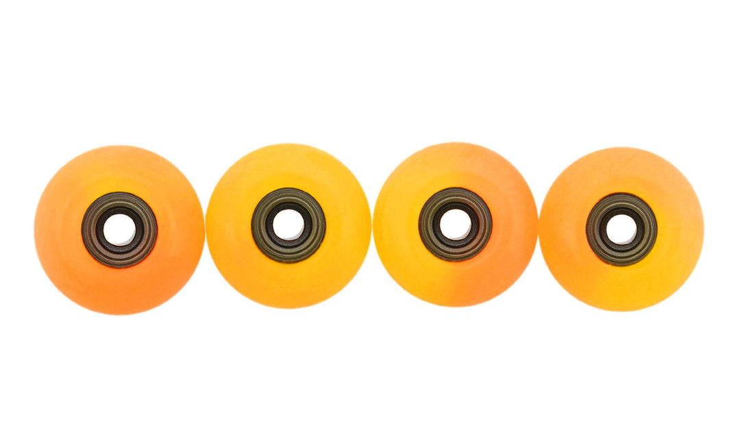 Teak Tuning Apex 61D Urethane Fingerboard Wheels, Globe Shape, ABEC-9 Stealth Bearings - Sol Colorway - Set of 4