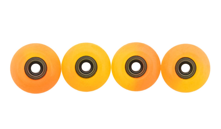 Teak Tuning Apex 61D Urethane Fingerboard Wheels, Globe Shape, ABEC-9 Stealth Bearings - Sol Colorway - Set of 4