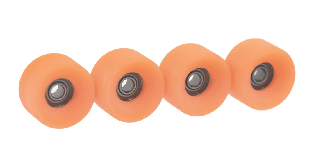 Teak Tuning Slim Bowl Fingerboard Wheels - 61D Urethane, ABEC-9 Bearings - Coral Reef Colorway