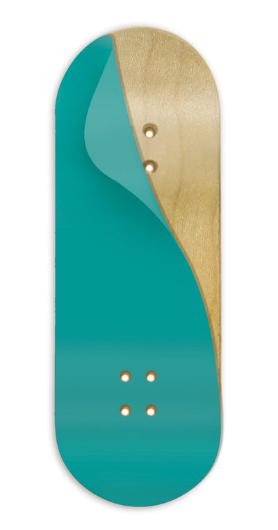 Teak Tuning Teak Swap Fingerboard Deck & ColorBlock Wrap - "Turquoise Tide" - 32mm x 97mm