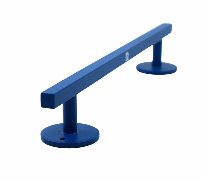 Teak Tuning Straight, Square Fingerboard Rail, 10" Long - Steel Construction - Cobalt Blue