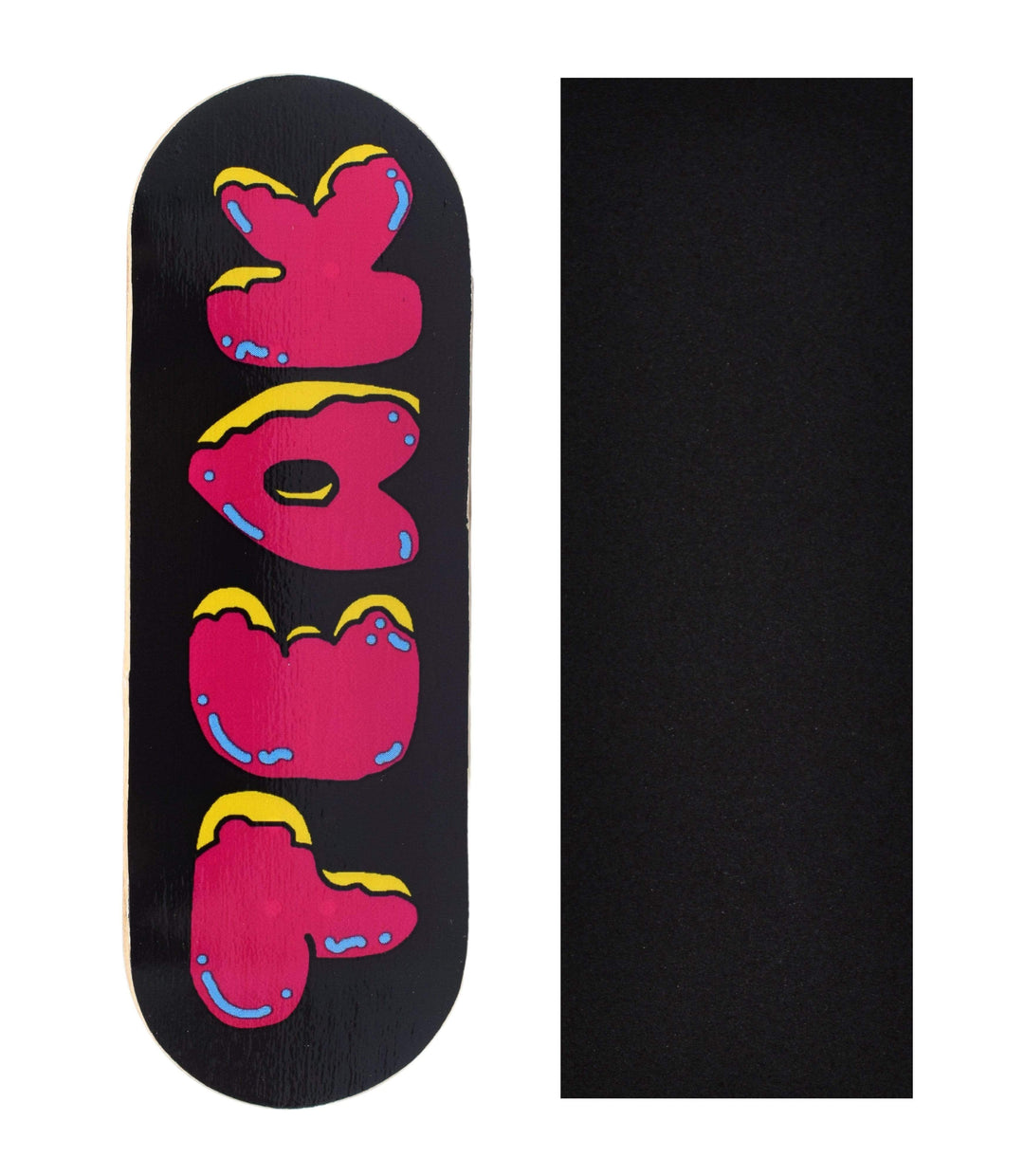 Teak Tuning Heat Transfer Graphic Wooden Fingerboard Deck, "Donut Teak Logo" - 32mm x 97mm