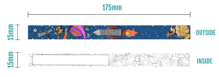 Teak Tuning Teak Tuning "Rock It" Wristband - Space Ape Edition - Stretchy Polyester, One Size Fits Most - 175mm x 15mm