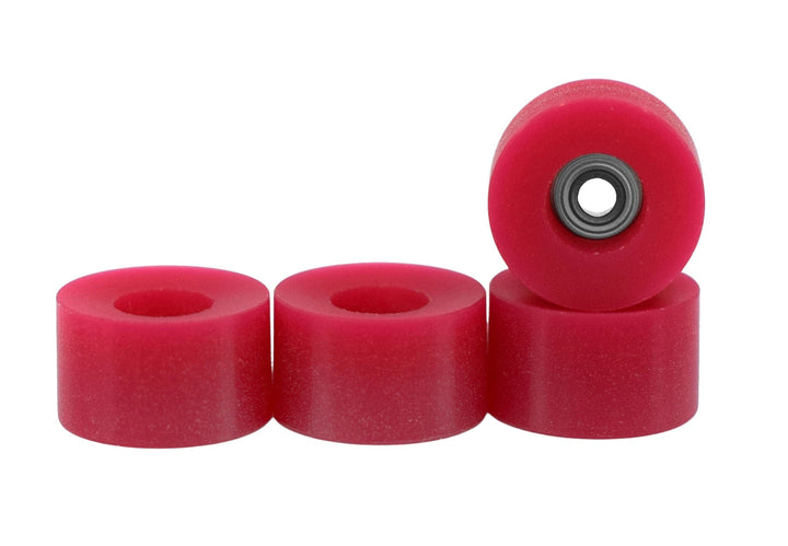 Teak Tuning Apex 71D Urethane Fingerboard Wheels, Cruiser Style, Bowl Shaped - with Premium ABEC-9 Stealth Bearings - Cherry Red Colorway - Set of 4