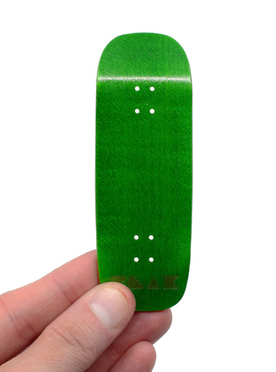 Teak Tuning PROlific Wooden 5 Ply Fingerboard Boxy Deck 32x96mm - Ghillie Green - with Color Matching Mid Ply