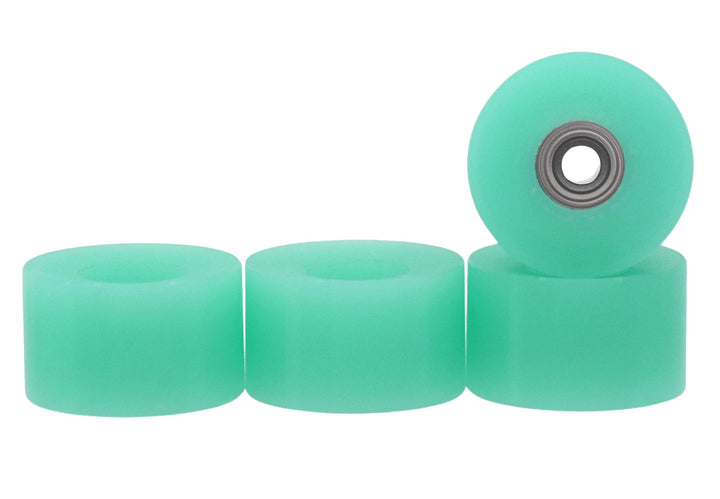 Teak Tuning Apex 71D Urethane Fingerboard Wheels, Cruiser Style, Bowl Shaped - UV Neon Teak Teal Colorway - Set of 4