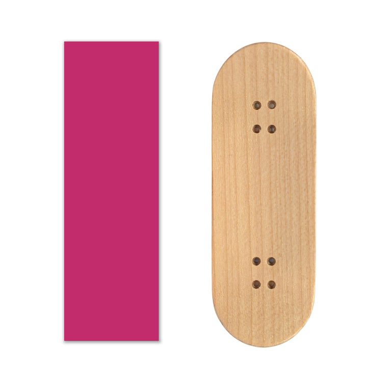 Teak Tuning Teak Swap Fingerboard Deck & ColorBlock Wrap - "Bubblegum Pink" - 32mm x 97mm