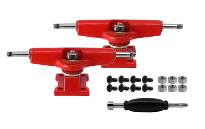 Teak Tuning Fingerboard Mini Trucks with Standard Tuning, Red - 29mm Width Red