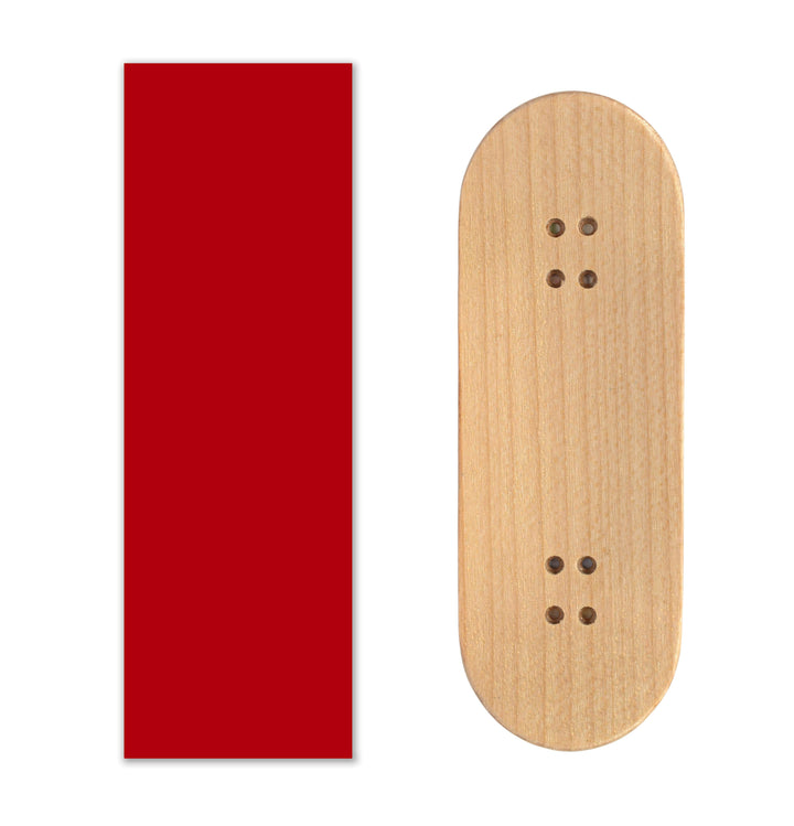 Teak Tuning Teak Swap Fingerboard Deck & ColorBlock Wrap - "Scarlet Red" - 32mm x 97mm
