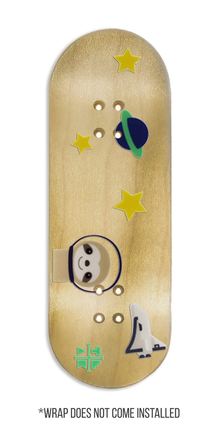 Teak Tuning Teak Swap Fingerboard Deck & Graphic Wrap - "Sloth in Space" - 32mm x 97mm