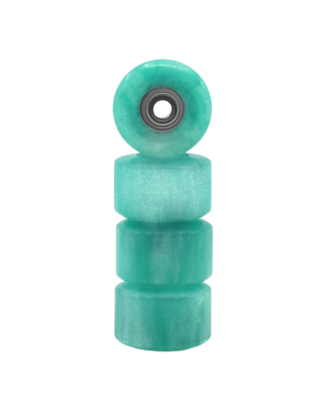 Teak Tuning Apex Urethane Fingerboard Wheels, New Street Style, Geode Series - ABEC-9 Stealth Bearings - 77D - Amazonite Swirl Colorway