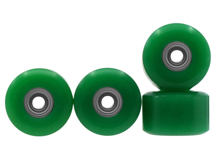 Teak Tuning Apex 85D Premium Plastic Fingerboard Wheels, New Street Shape - Premium ABEC-9 Stealth Bearings - Kelly Green Colorway - Set of 4