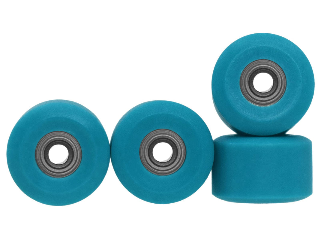 Teak Tuning Apex 65D All Terrain Polymer (ATP) Fingerboard Wheels, New Street Shape - Premium ABEC-9 Stealth Bearings - Sea Voyage Colorway - Set of 4