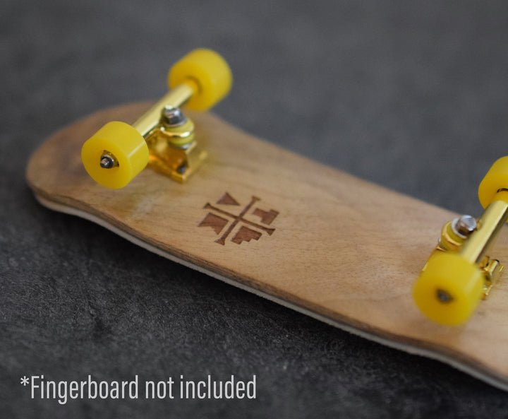 Teak Tuning Apex 71D Urethane Fingerboard Wheels, Cruiser Style, Bowl Shaped - with Premium ABEC-9 Stealth Bearings - Banana Yellow Colorway - Set of 4