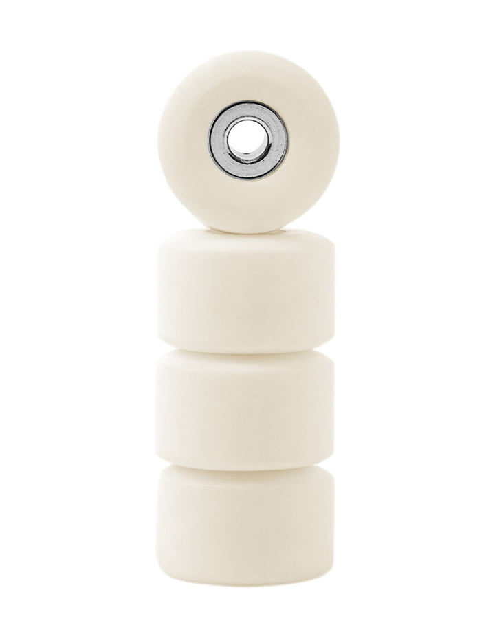 Teak Tuning Apex 61D Urethane Fingerboard Wheels, New Street Shape, Ultra Spin Bearings - Cream Colorway - Set of 4