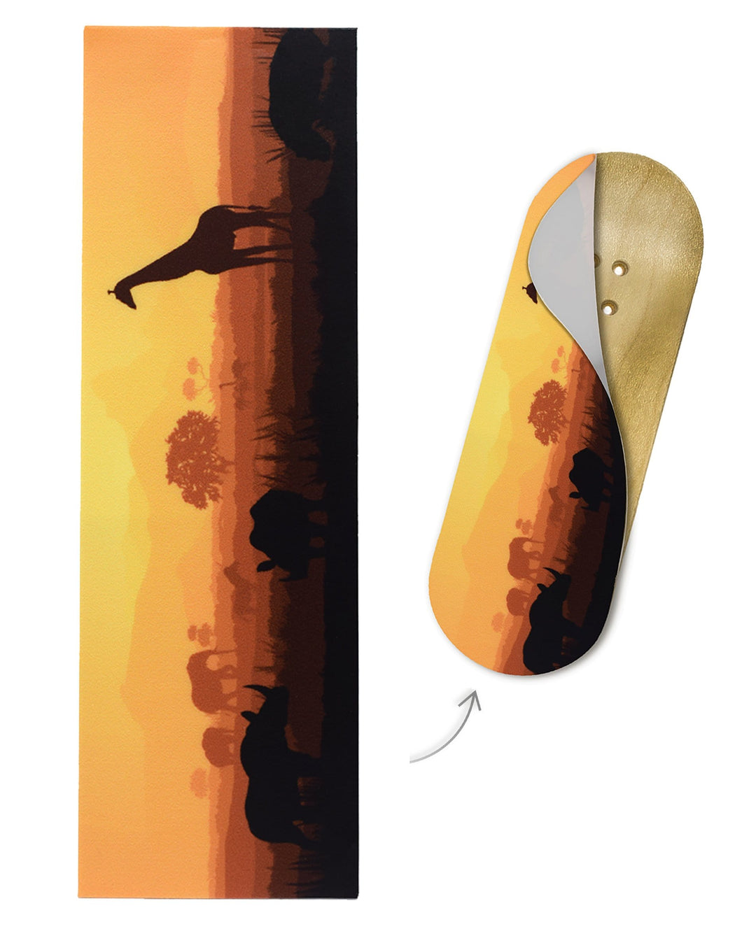 Teak Tuning Teak Swap Fingerboard Deck & Graphic Wrap - "Savannah Sunset" - 32mm x 97mm