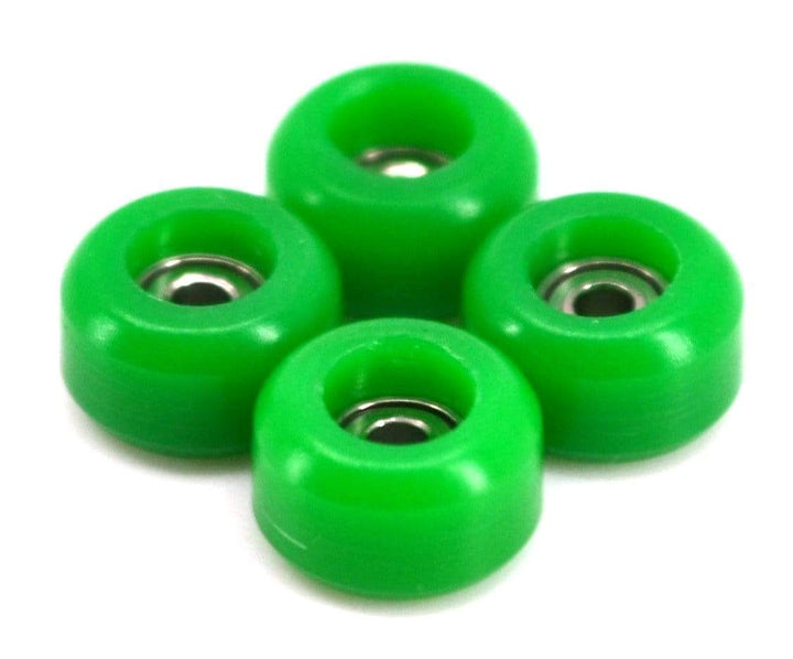 Teak Tuning CNC 100D Polyurethane Fingerboard Bearing Wheels, Green - Set of 4 Green