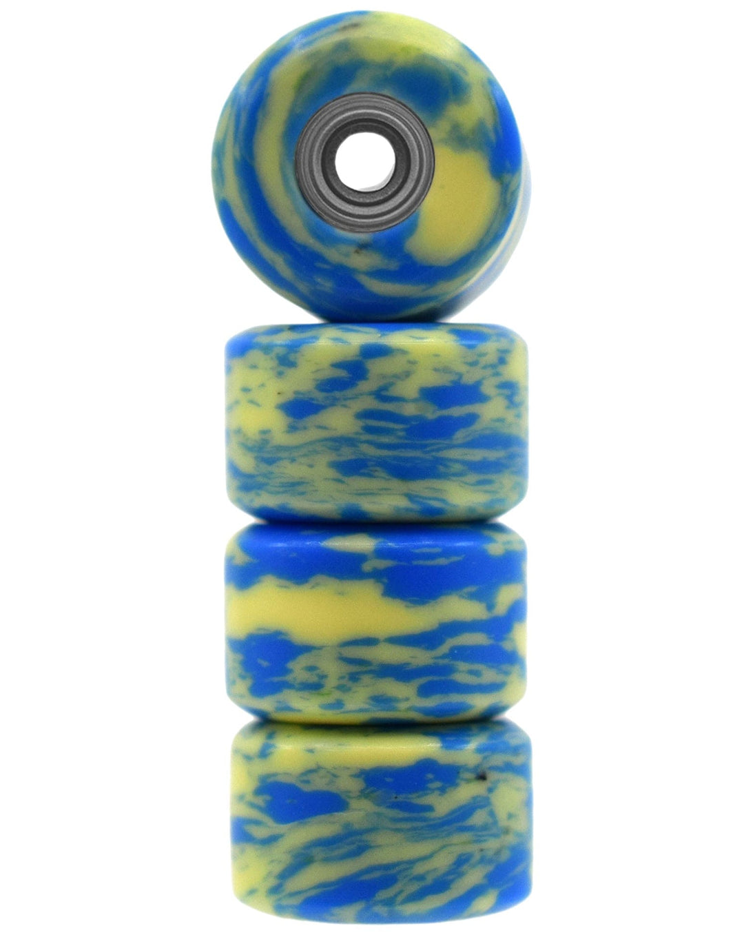 Teak Tuning *LIMITED RUN* Apex 65D All Terrain Polymer (ATP) Fingerboard Wheels, New Street Shape - Digital Swirls, Limited Series - Premium ABEC-9 Stealth Bearings - Sundaze Swirls Colorway - Set of 9