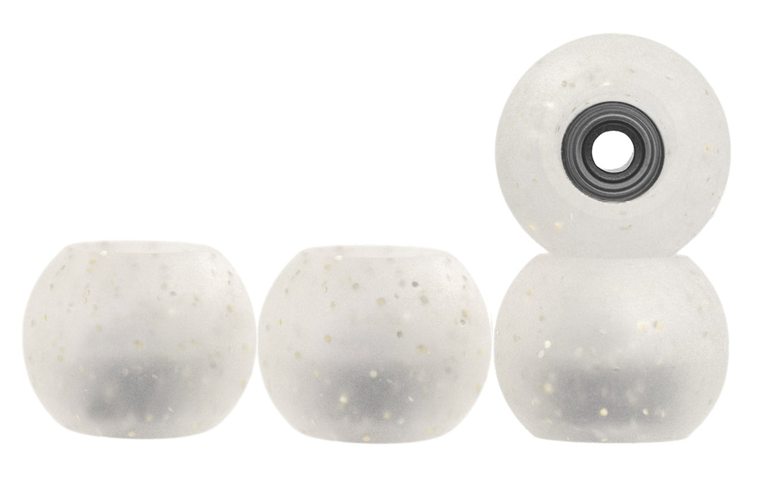 Teak Tuning Apex 61D Urethane Fingerboard Wheels, Globe Shape, ABEC-9 Stealth Bearings - Stardust Colorway - Set of 4