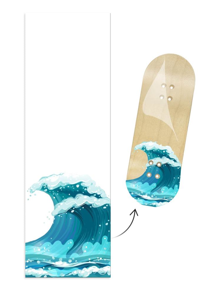 Teak Tuning "Waves" Teak Team Rider Collaboration Deck Graphic Wrap - 35mm x 110mm (Transparent Background)