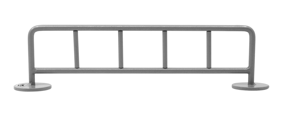 Teak Tuning Bike Rack Style Fingerboard Rail, 10" Long - Steel Construction - Silver Grey