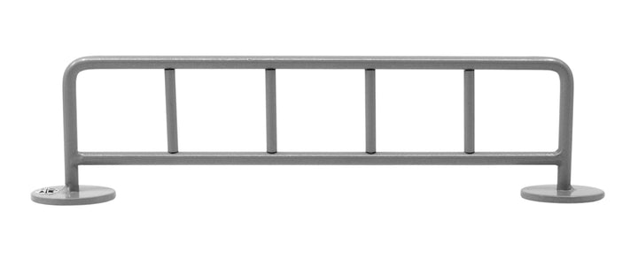 Teak Tuning Bike Rack Style Fingerboard Rail, 10" Long - Steel Construction - Silver Grey