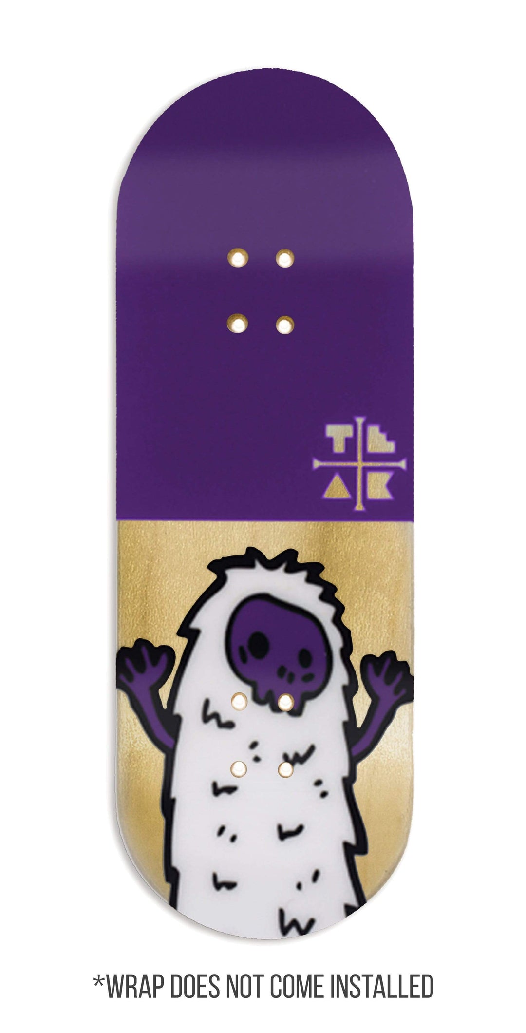 Teak Tuning Teak Swap Fingerboard Deck & Graphic Wrap - "Purple Yeti" - 32mm x 97mm