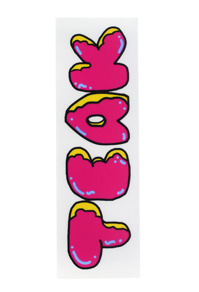 Teak Tuning "Donut Teak Logo, White" Deck Graphic Wrap (Transparent Background) - 35mm x 110mm