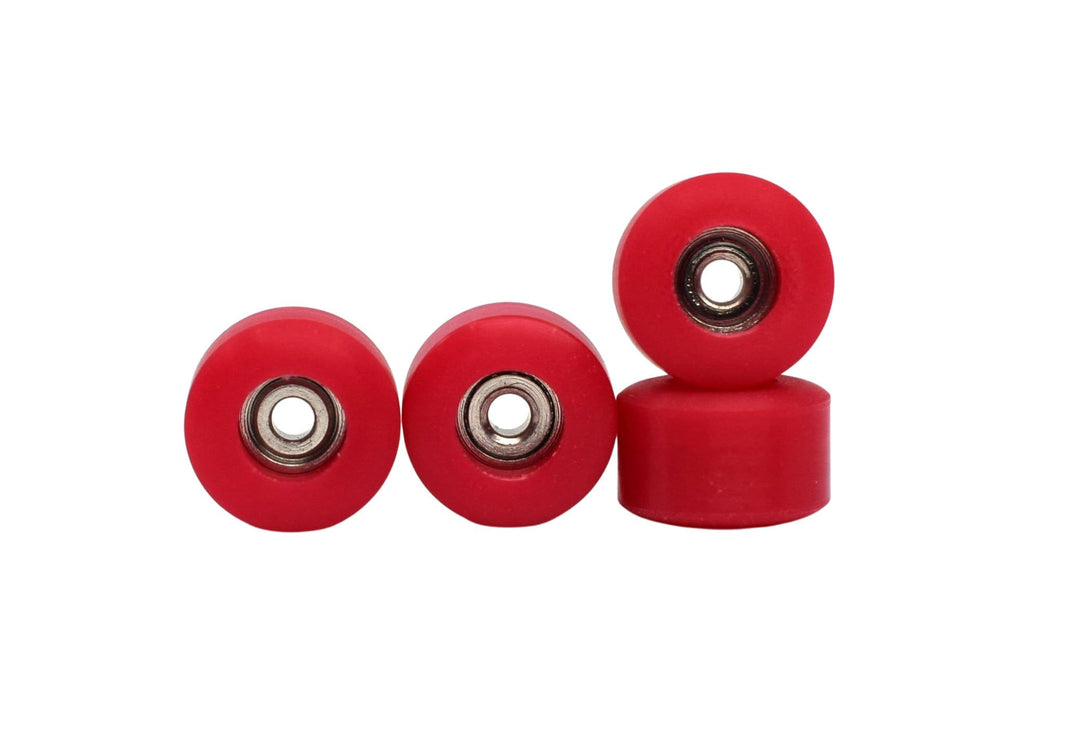 Teak Tuning Apex 71D Urethane Fingerboard Wheels, New Street Shape, Ultra Spin Bearings - Cherry Red Colorway - Set of 4