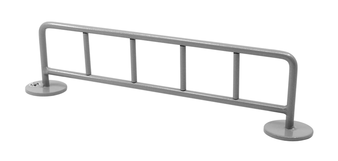 Teak Tuning Bike Rack Style Fingerboard Rail, 10" Long - Steel Construction - Silver Grey