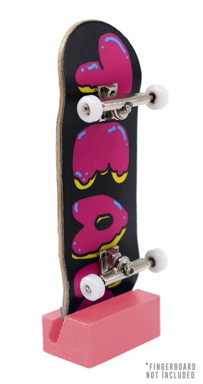 Teak Tuning Fingerboard Display Stand - Rectangle Edition - Bubblegum Colorway