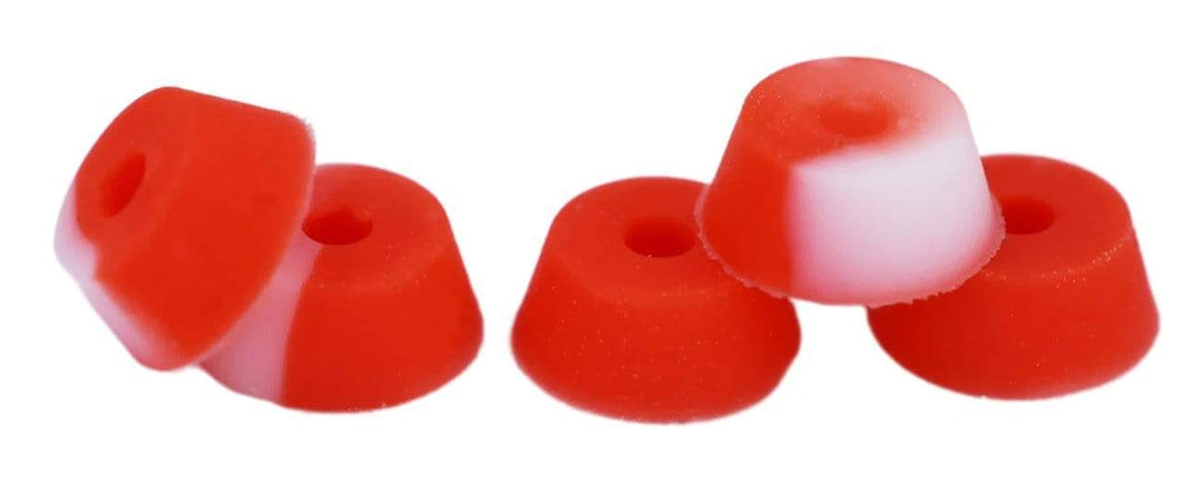 Teak Tuning Bubble Bushings Pro Duro Series - Multiple Durometers - Red and White Swirl 51A