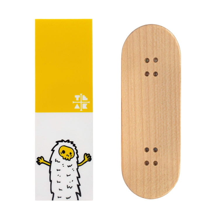 Teak Tuning Teak Swap Fingerboard Deck & Graphic Wrap - "Mini Yeti" - 32mm x 97mm