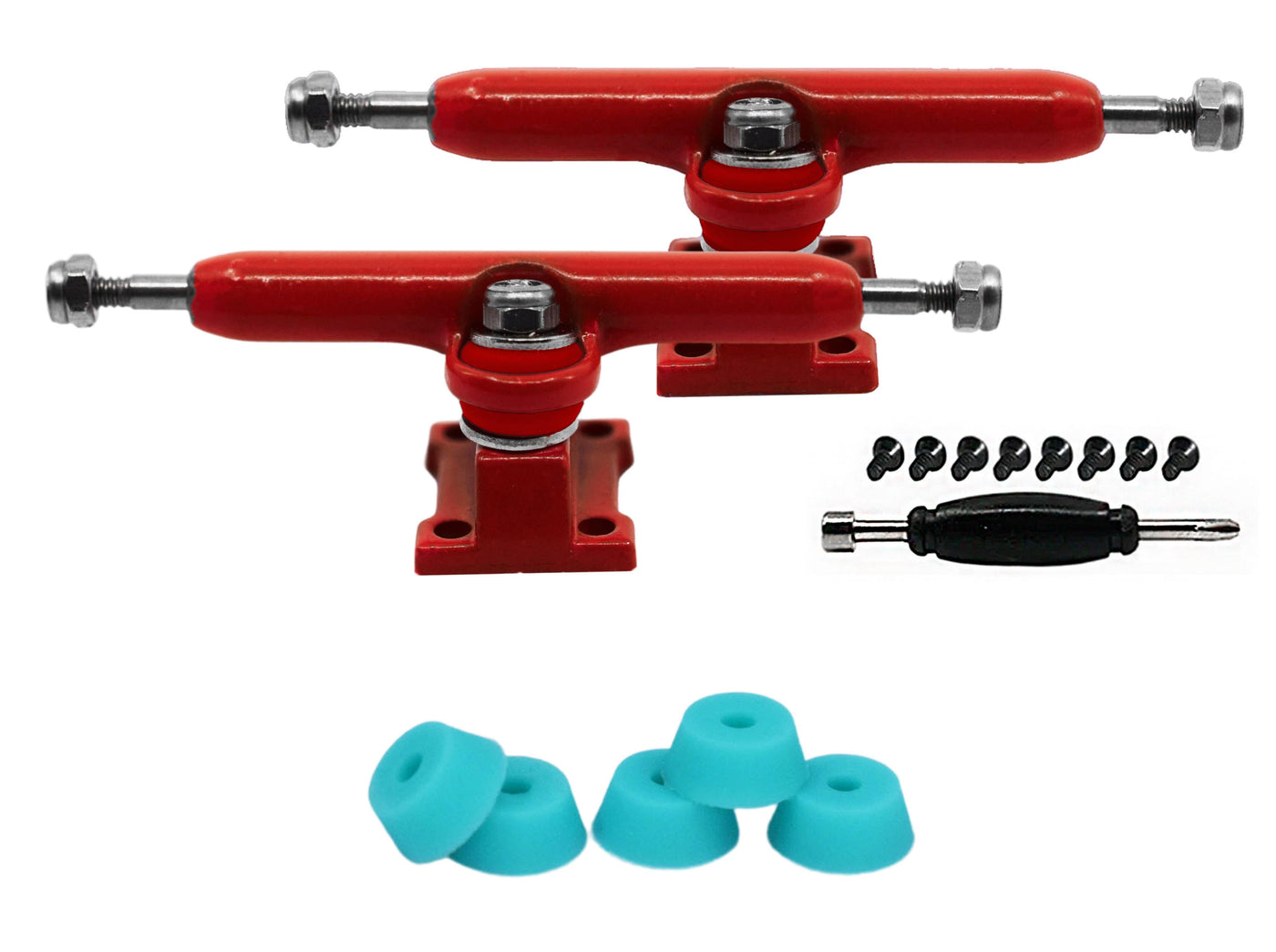 Teak Tuning Fingerboard Prodigy Trucks with Upgraded Tuning, Red - 34mm Width Red