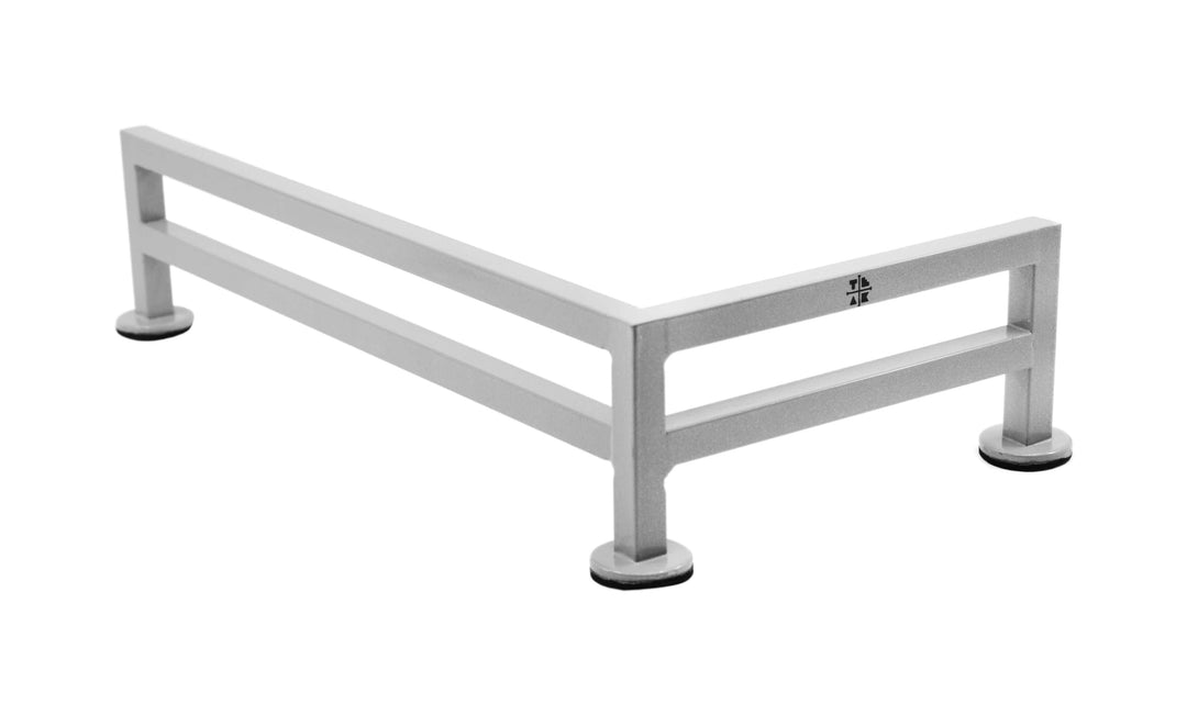 Teak Tuning Fence Style, L-Shaped Fingerboard Rail, 11" Long - Steel Construction - Grey Mist