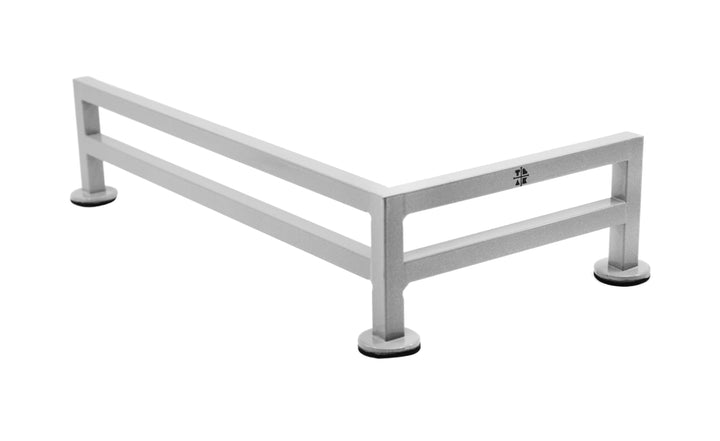 Teak Tuning Fence Style, L-Shaped Fingerboard Rail, 11" Long - Steel Construction - Grey Mist