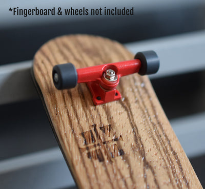 Teak Tuning Fingerboard Mini Trucks with Standard Tuning, Red - 29mm Width Red