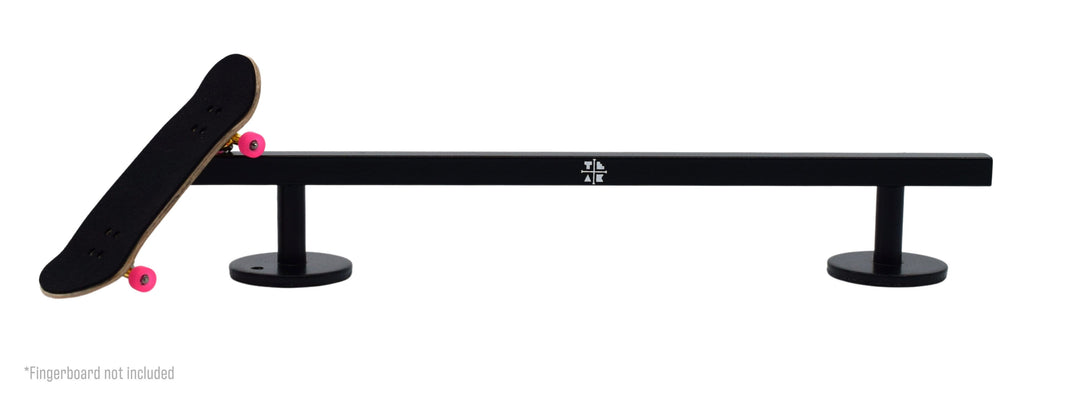 Teak Tuning Straight, Square Fingerboard Rail, 10" Long - Steel Construction - Black