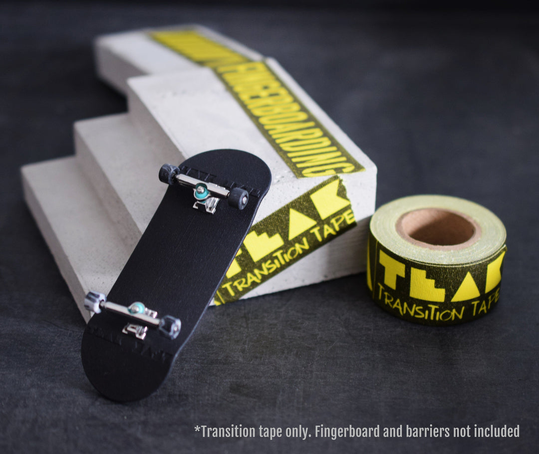 Teak Tuning Fingerboard Transition Tape, 15 ft Roll - 1" Wide - "No Fingerboarding" Design