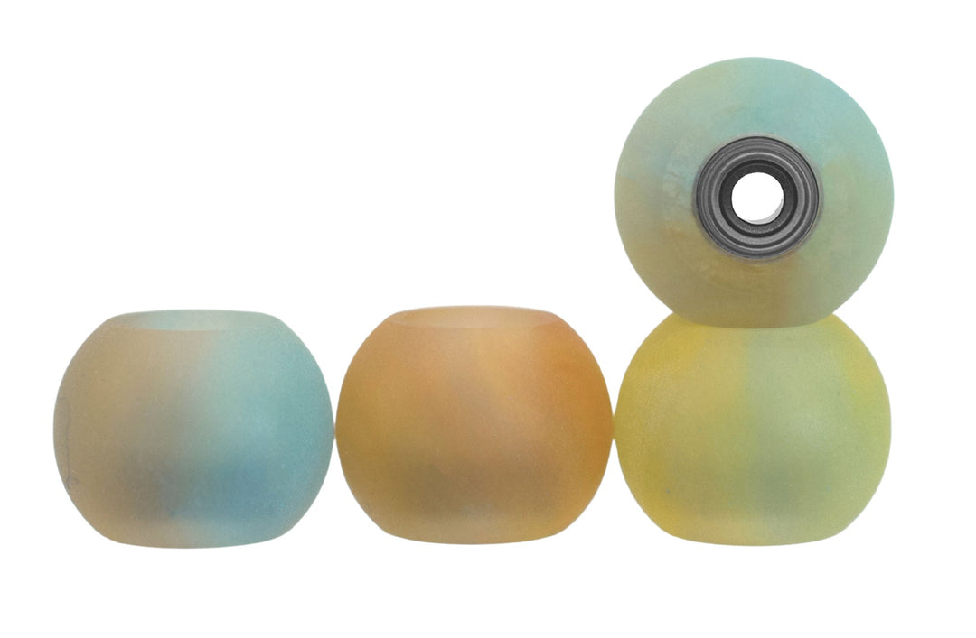 Teak Tuning Apex 61D Urethane Fingerboard Wheels, Globe Shape, ABEC-9 Stealth Bearings - Jupiter Colorway - Set of 4