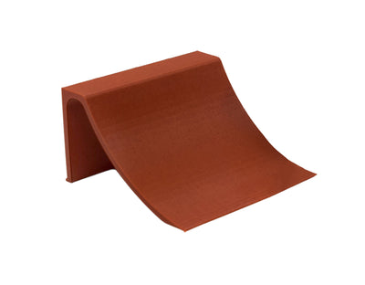 Teak Tuning Fingerboard Quarter Pipe - 4" x 4" x 2.25" - Lava Flow Colorway